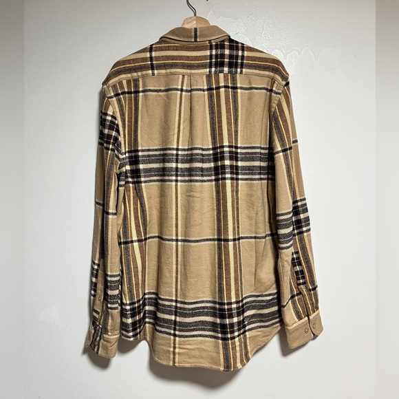 Portuguese Flannel Plaid Shirt - Tan/Brown/Black - Size L - Picture 9 of 9